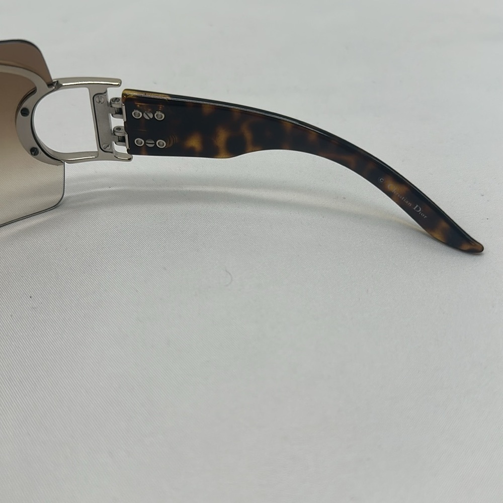 Christian Dior Airpseed1 Rimless Shield Sunglasses Brown Retro Vintage Rare Y2K - Picture 10 of 13